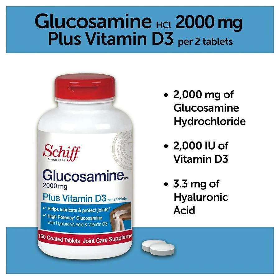 商品Schiff|Glucosamine With Vitamin D3 And Hyaluronic Acid,价格¥151,第4张图片详细描述