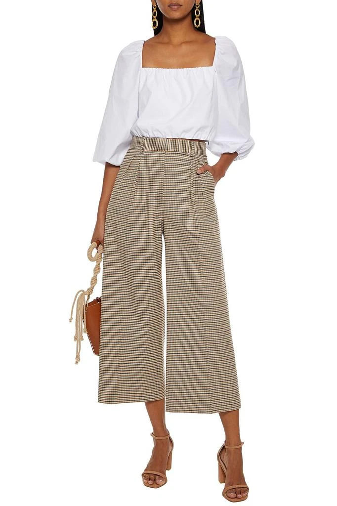 商品REBECCA VALLANCE|Cocoa cropped houndstooth jacquard wide-leg pants,价格¥627,第2张图片详细描述