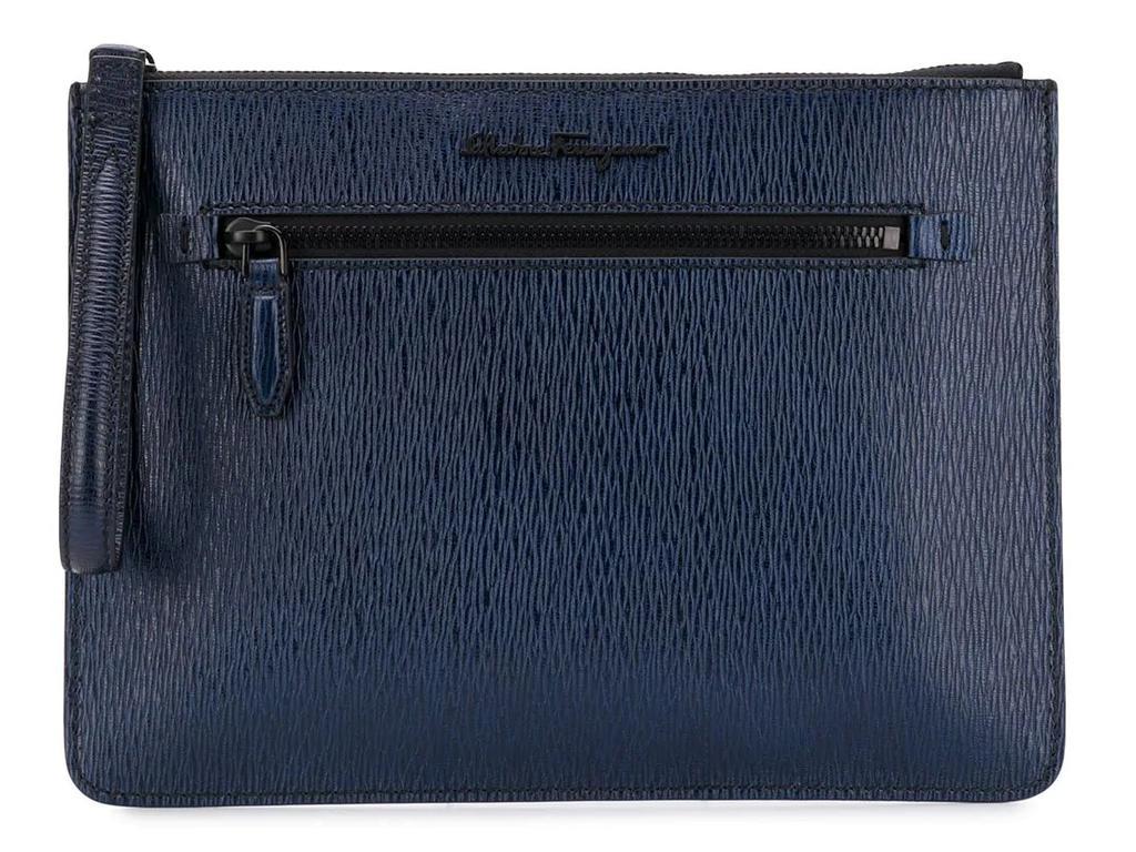 商品Salvatore Ferragamo|Calfskin Leather Document Holder In Navy Blue,价格¥2224,第1张图片