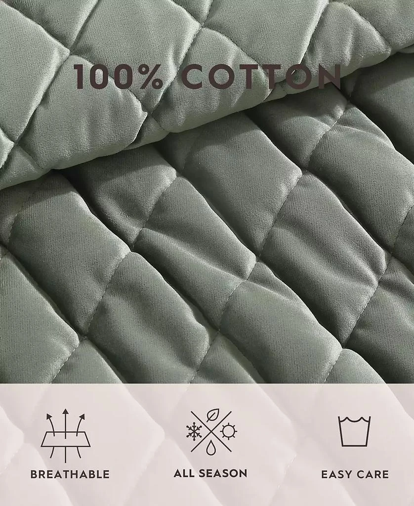 Solid Diamond Stitch Velvet 3-Piece Quilt Set 商品