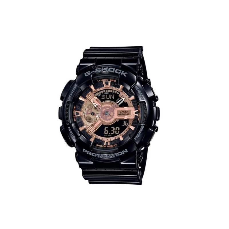 商品[国内直发] Casio|卡西欧（CASIO） G-SHOCK系利大表盘黑金电子防水防震多功能电子双显运动男女手表情人节礼物 新黑金GA-110MMC-1A-黑金-GA-110MMC-1A,价格¥1133,第1张图片
