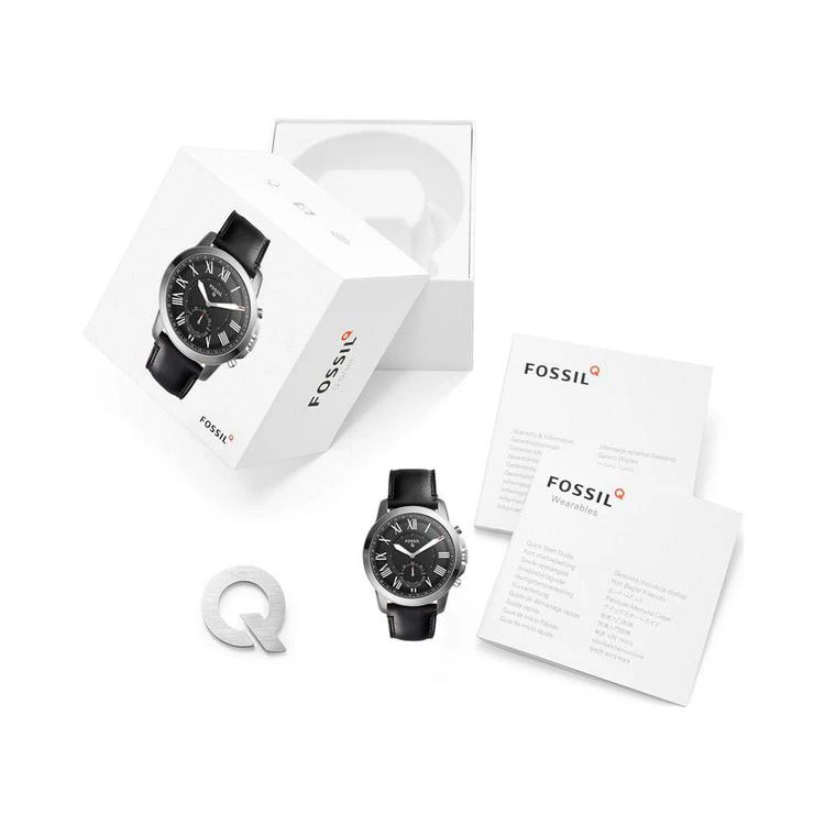 商品Fossil|Q Men's Grant Black Leather Strap Hybrid Smart Watch 44mm,价格¥1159,第4张图片详细描述