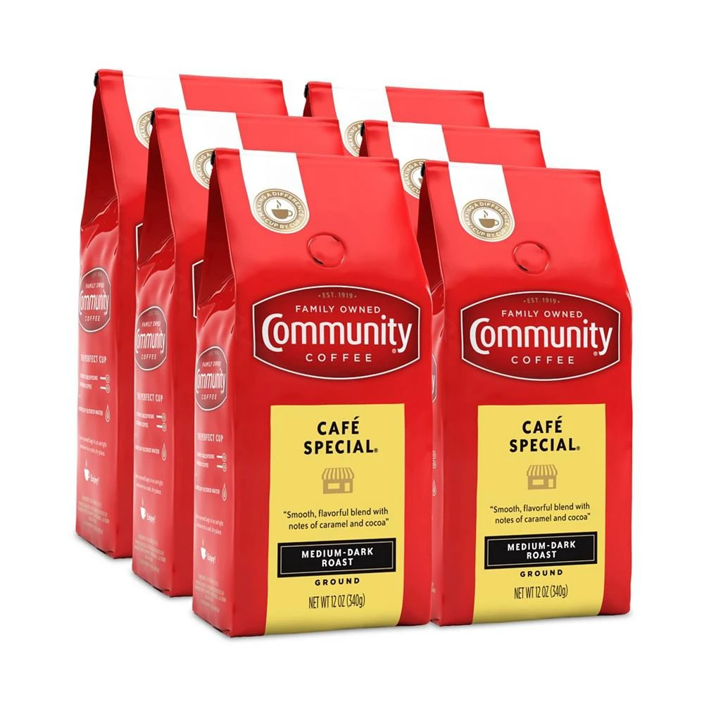 商品Community Coffee|Cafe Special Medium-Dark Roast Premium Ground Coffee, 12 Oz - 6 Pack,价格¥463,第1张图片