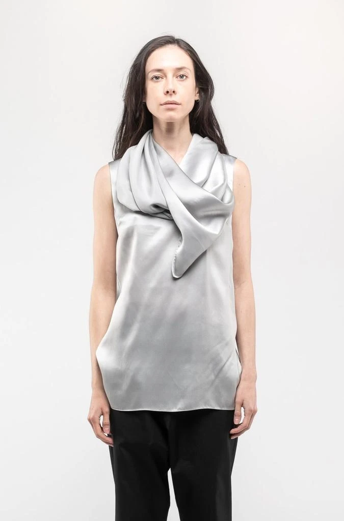 商品ANN DEMEULEMEESTER|ANN DEMEULEMEESTER Scarf Collar Top In Silver,价格¥1379,第3张图片详细描述