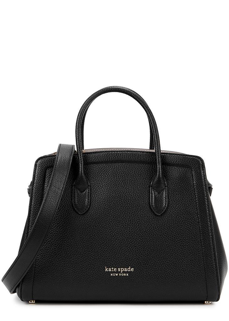 商品Kate Spade|Knott medium black leather top handle bag,价格¥2841,第1张图片