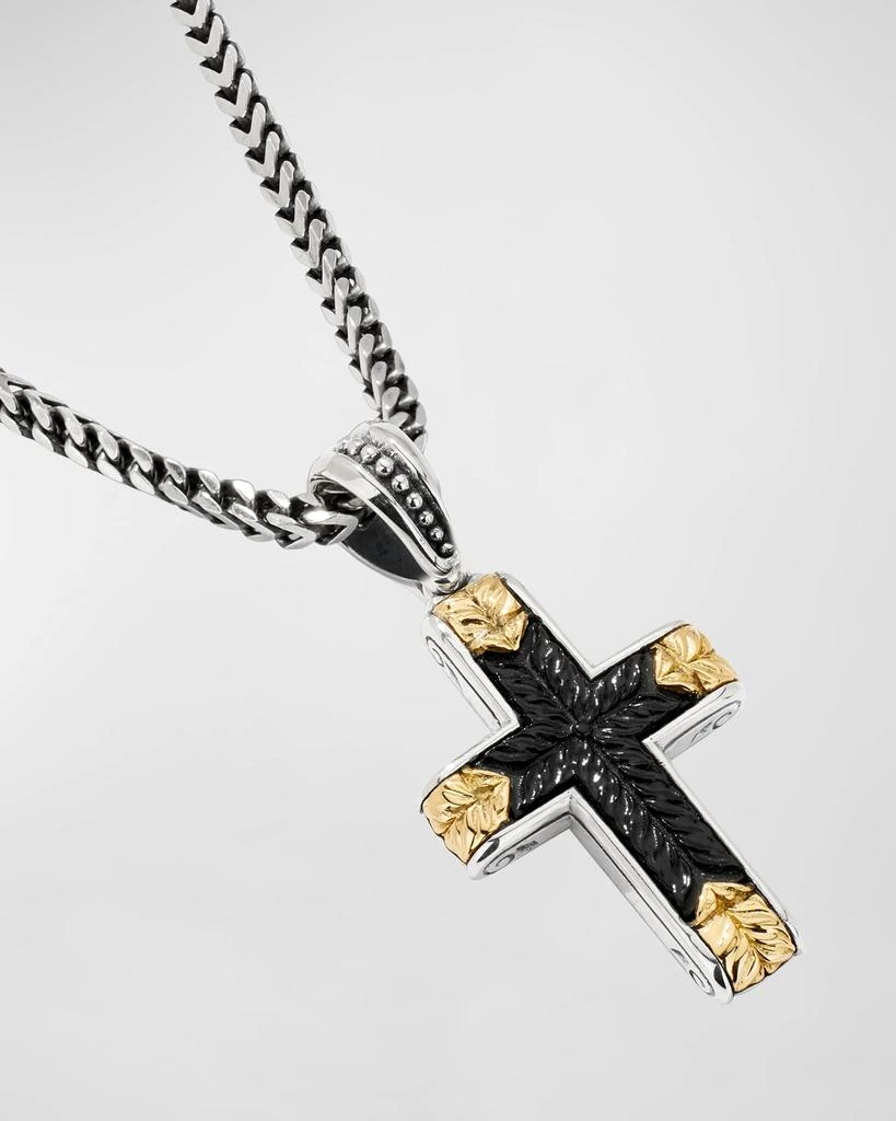 商品Konstantino|Men's Two-Tone Black Onyx Cross Pendant,价格¥11150,第2张图片详细描述