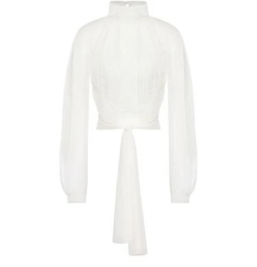 商品Alberta Ferretti|有机雪纺花边衬衫,价格¥12949,第1张图片
