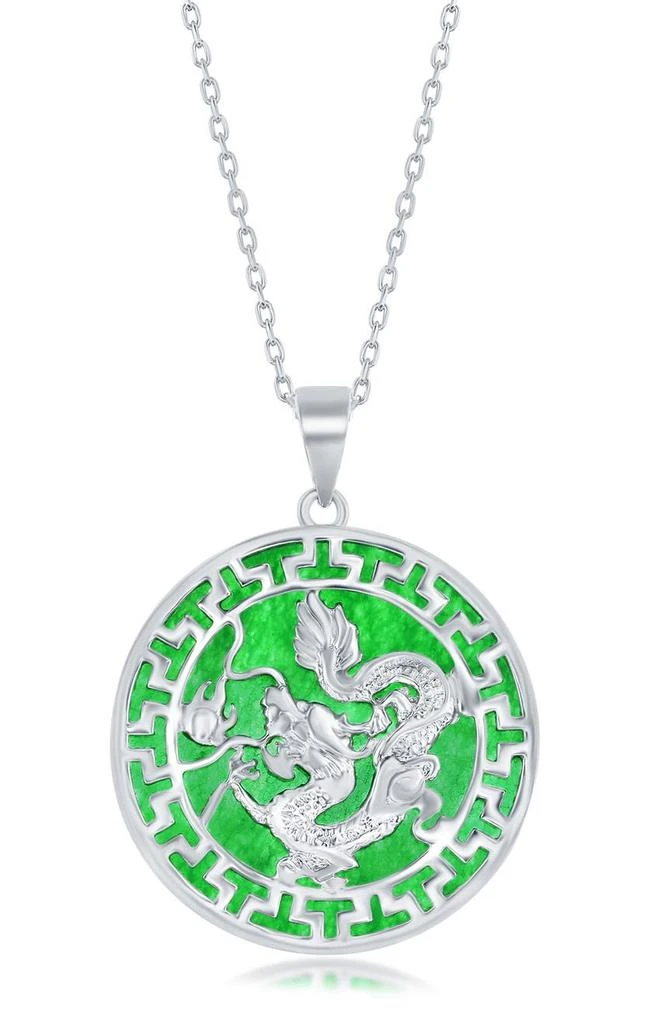 商品SIMONA|Dragon Round Jade Pendant Necklace,价格¥525,第1张图片