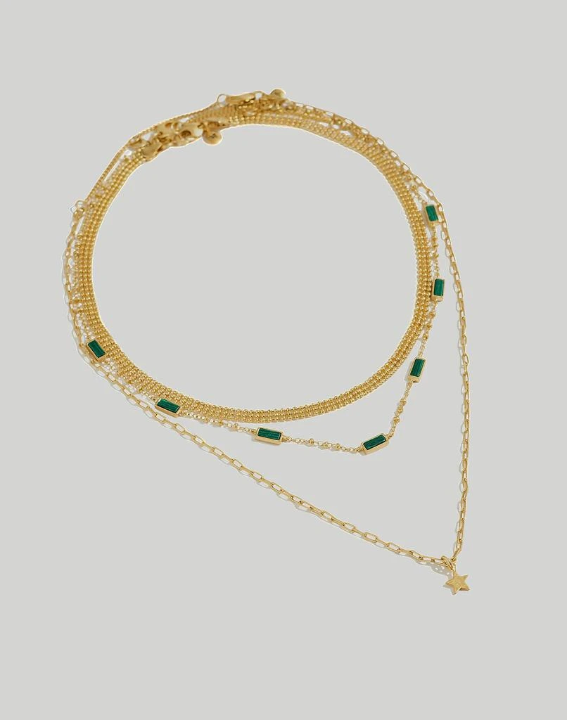 商品Madewell|Three-Piece Malachite Necklace Set,价格¥278,第2张图片详细描述
