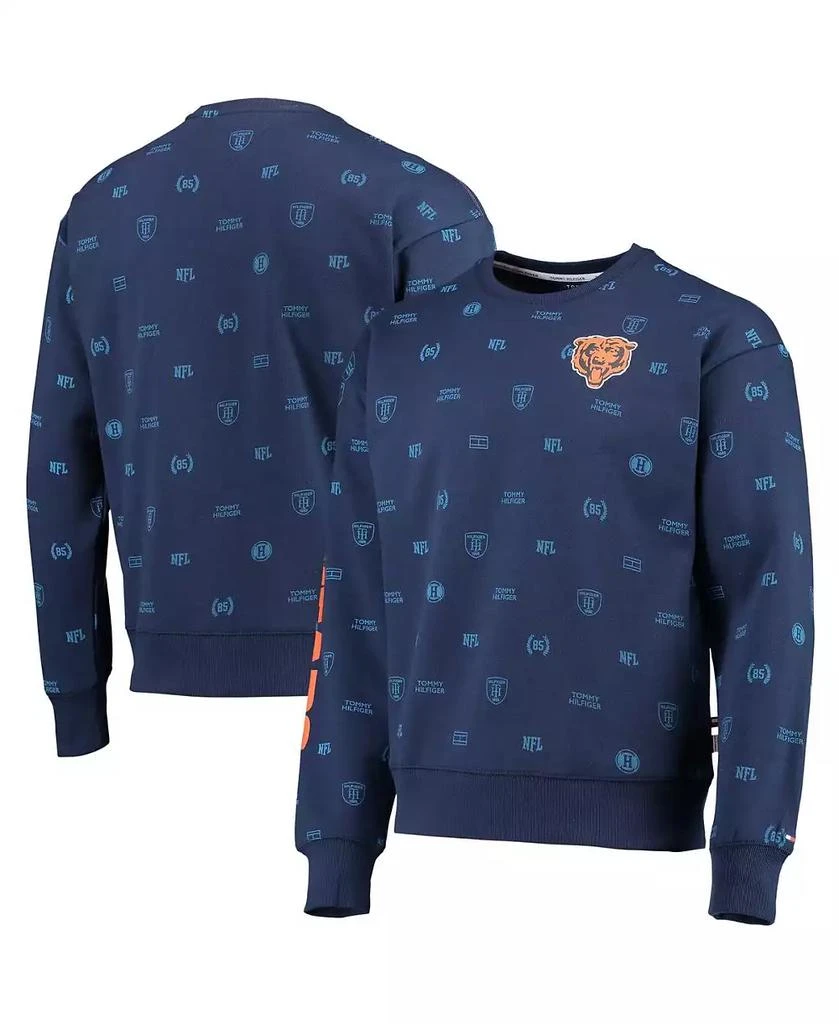 商品Tommy Hilfiger|Men's Navy Chicago Bears Reid Graphic Pullover Sweatshirt,价格¥463,第1张图片