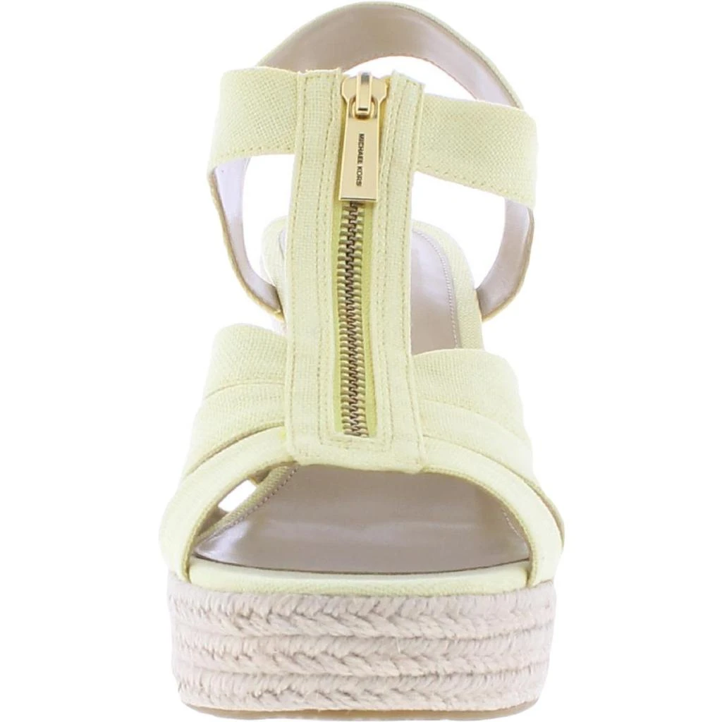 商品Michael Kors|MICHAEL Michael Kors Womens BHFO Canvas Textile Ankle Wedge Sandals,价格¥130,第3张图片详细描述