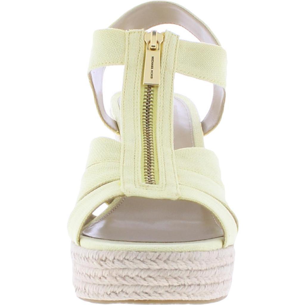 商品Michael Kors|MICHAEL Michael Kors Womens BHFO Canvas Textile Ankle Wedge Sandals,价格¥127,第5张图片详细描述