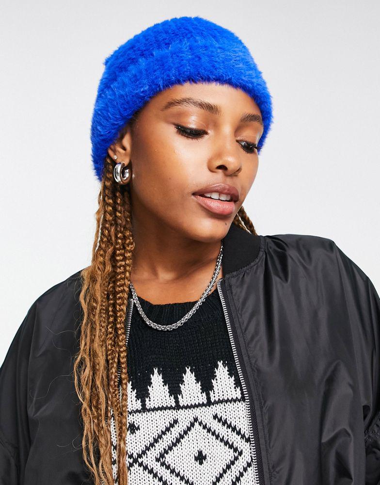 Topshop supersoft beanie in blue商品第3张图片规格展示
