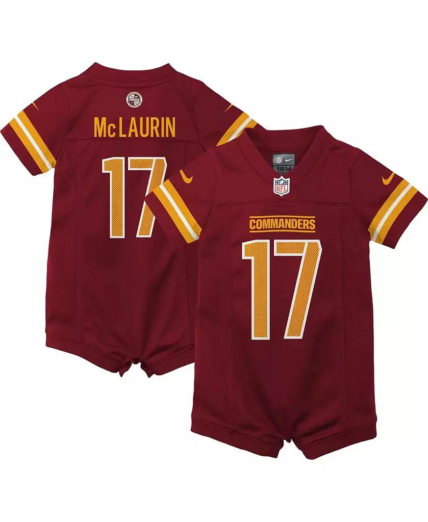 商品NIKE|Newborn and Infant Boys and Girls Terry McLaurin Burgundy Washington Commanders Game Romper Jersey,价格¥378,第1张图片