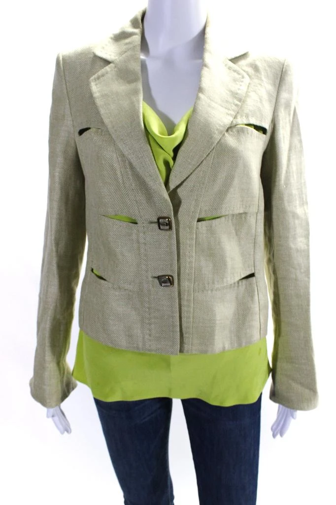 商品[二手商品] Escada|Women's Collared Long Sleeves Unlined Two Piece Blazer Set Green,价格¥572,第1张图片