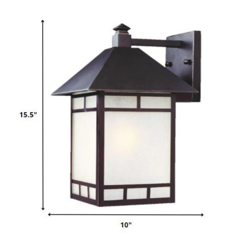 商品Homezia|XL Antique Bronze Frosted Glass Lantern Wall Light,价格¥1190,第3张图片详细描述