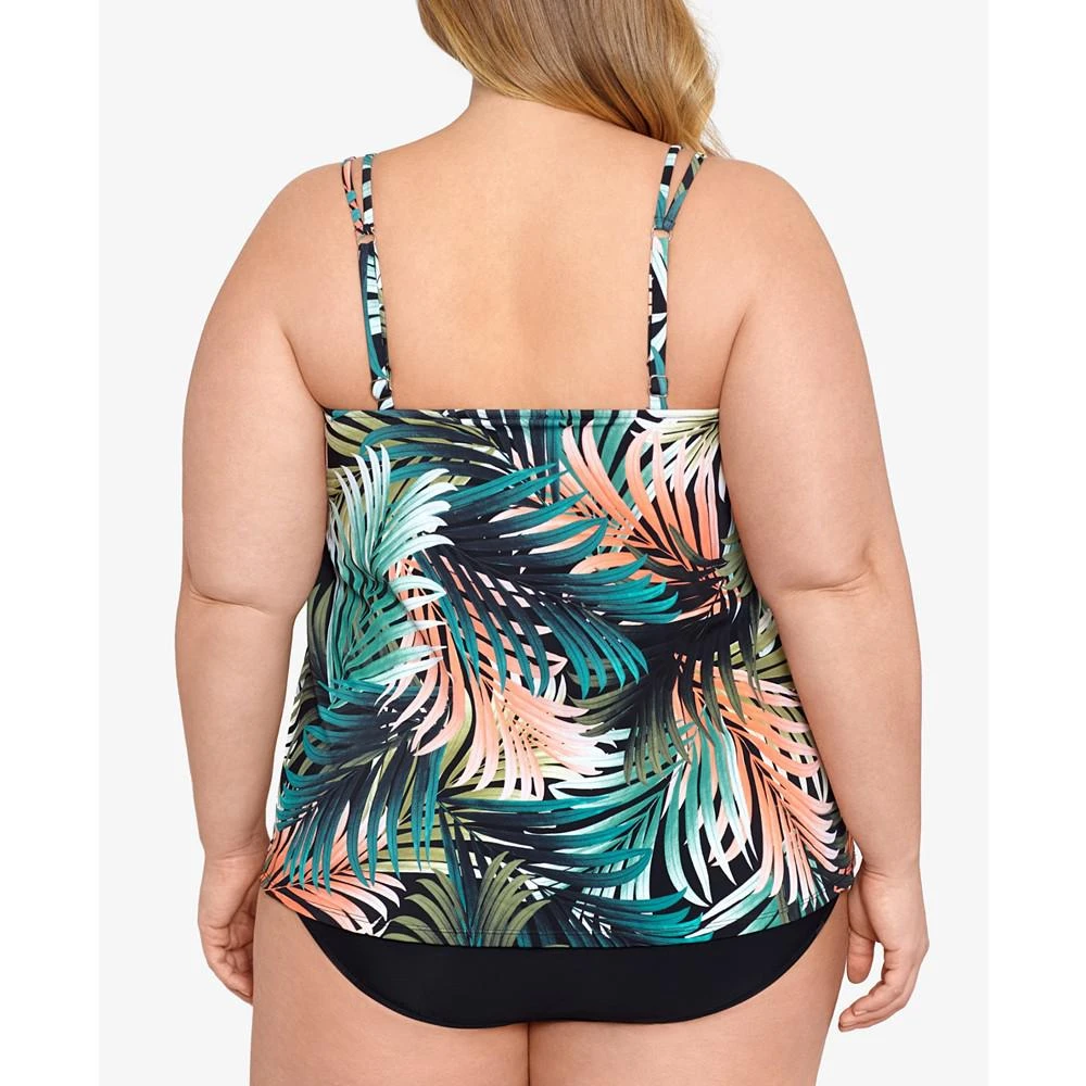 商品Swim Solutions|Plus Size Tummy-Control Handkerchief One-Piece Fauxkini Swimsuit, Created for Macy's,价格¥356,第2张图片详细描述