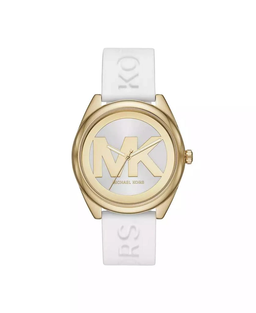 商品Michael Kors|Women's Janelle White Silicone Strap Watch 42mm,价格¥1893,第1张图片