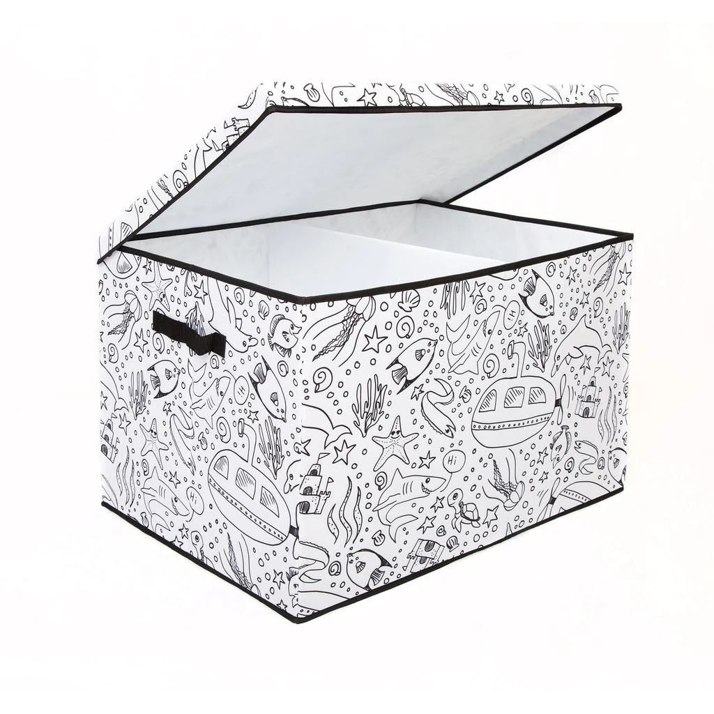 商品Baum|Home Outfitters Kid'S Coloring Lidded Medium Trunk W/ Removable Divider And 4 Pack Of Washable Markers,价格¥522,第1张图片