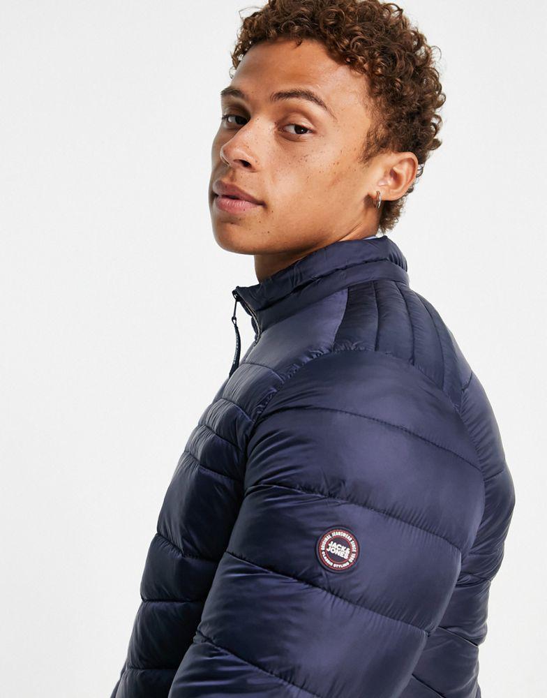 商品Jack & Jones|Jack & Jones Essentials padded jacket with stand collar in navy,价格¥284,第5张图片详细描述