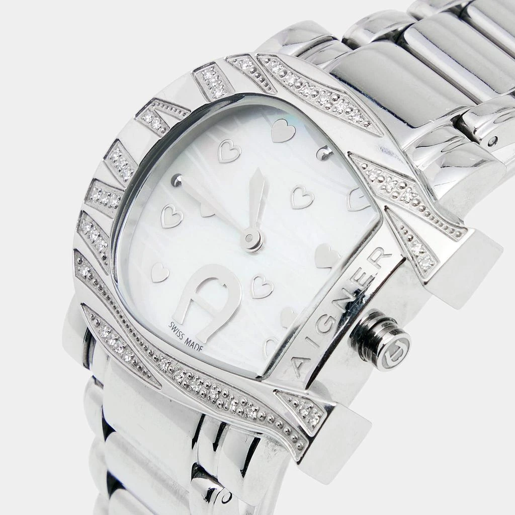 商品[二手商品] Aigner|Aigner Mother of Pearl Stainless Steel Genua Due A31600 Women's Wristwatch 31 mm,价格¥1191,第2张图片详细描述