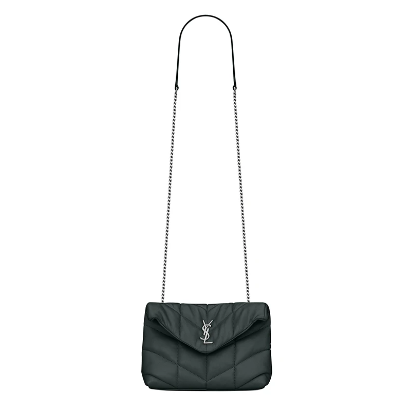 SAINT LAURENT PARIS/圣罗兰 PUFFER TOY系列 经典女士深绿色迷你小羊皮Y缝ysl银色徽标手提斜挎单肩包6203331EL004458 商品