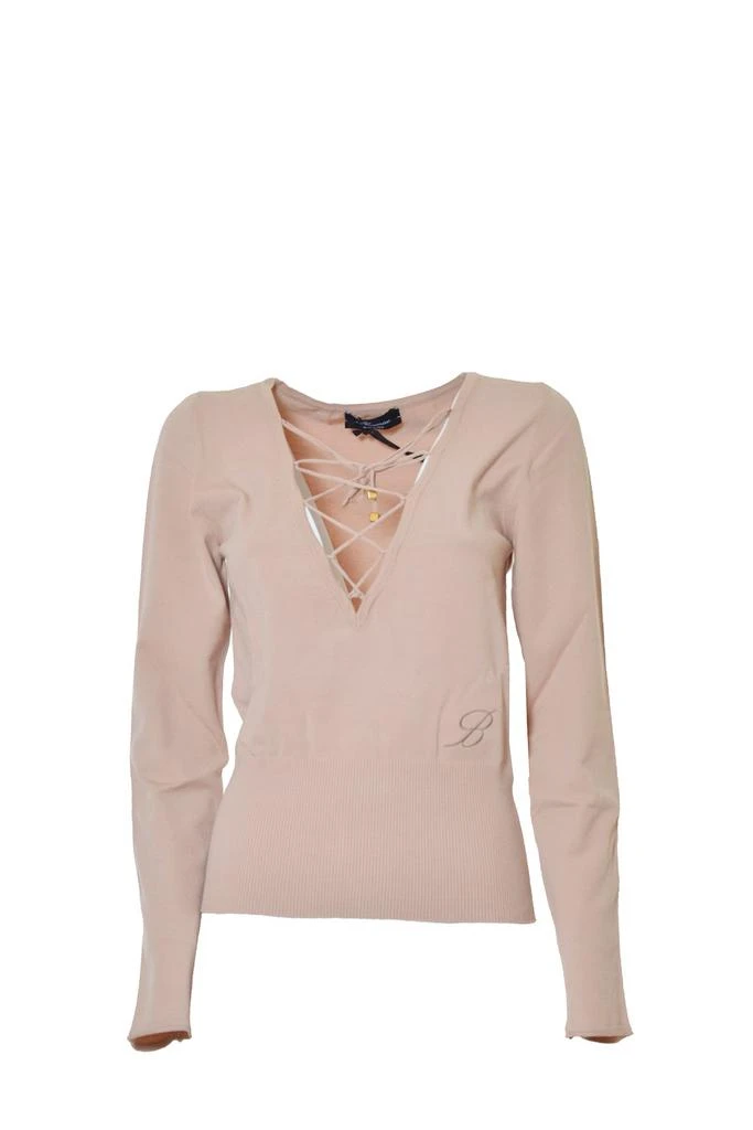 商品BLUMARINE|Blumarine Interwoven Laces V-Neck Sweater,价格¥2184,第1张图片