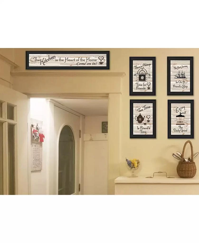 商品Trendy Décor 4U|Kitchen Friendship Collection II 5-Piece Vignette by Millwork Engineering, Black Frame, 33" x 11",价格¥2167,第2张图片详细描述