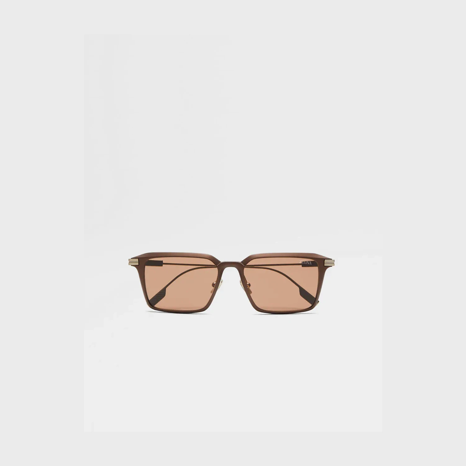 商品Zegna|【预售】 杰尼亚 25春夏 男士 太阳眼镜 Dark Brown Aluminum and Metal Sunglasses EZ0273H-5537E,价格¥5002,第1张图片