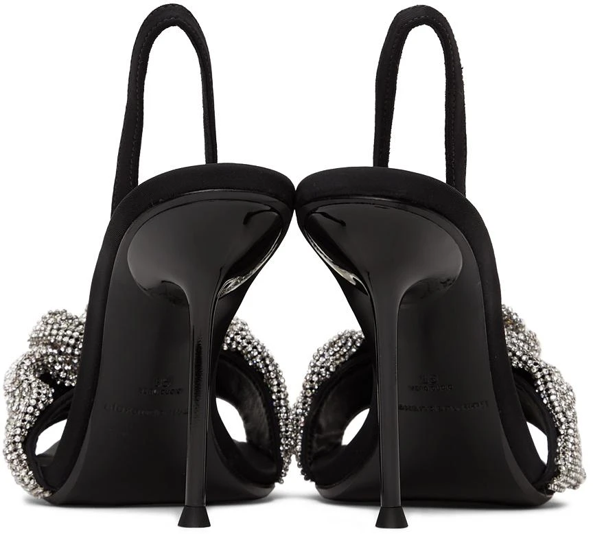 商品Alexander Wang|Black Crystal Scrunchie Julie Heeled Sandals,价格¥6732,第4张图片详细描述