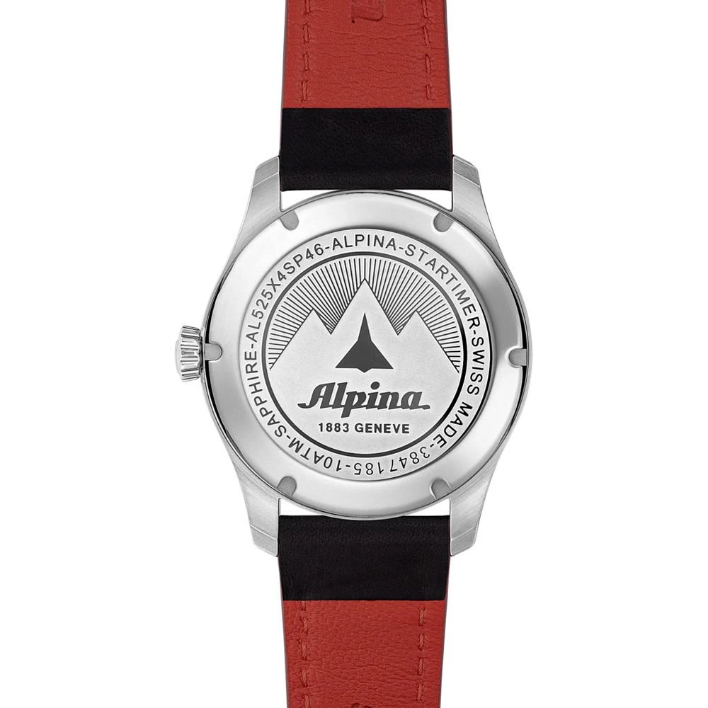 商品Alpina|Men's Swiss Automatic Startimer Black Leather Strap Watch 41mm,价格¥8999,第3张图片详细描述