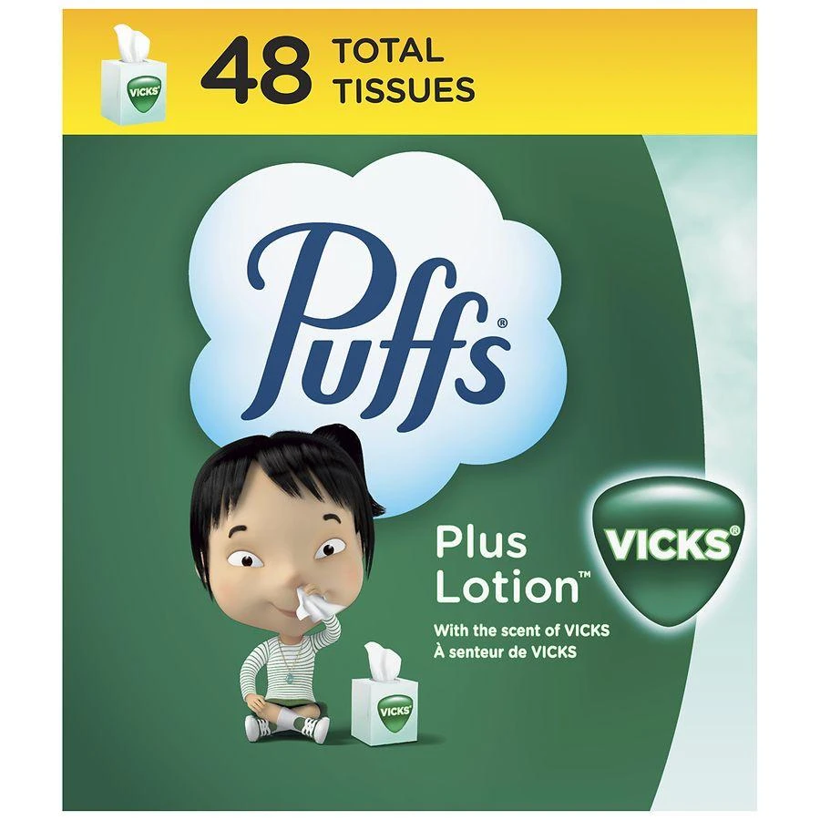 商品Puffs|Plus Lotion Facial Tissues Vicks, 48 Tissues Per Box,价格¥19,第1张图片