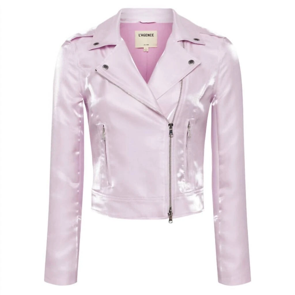 商品L'Agence|Biker Jacket In Lilac Snow,价格¥2057,第3张图片详细描述