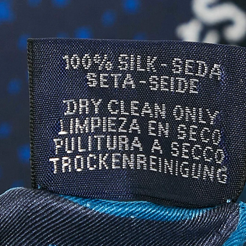 商品[二手商品] Hermes|Hermès Indigo/Marine Silk Faubourg Party Pocket Square,价格¥1949,第4张图片详细描述
