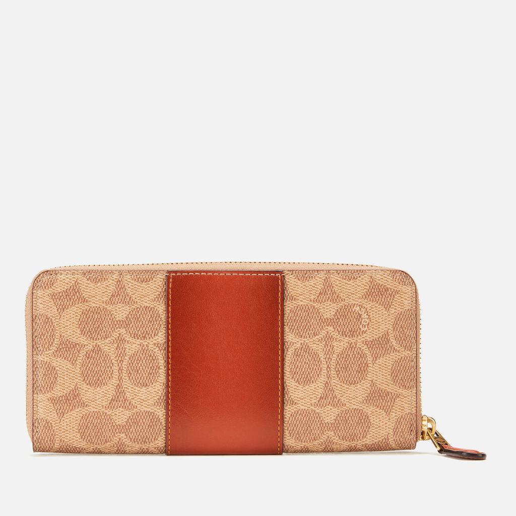 商品Coach|Coach Women's Signature Zip Wallet - Tan Rust,价格¥1520,第4张图片详细描述