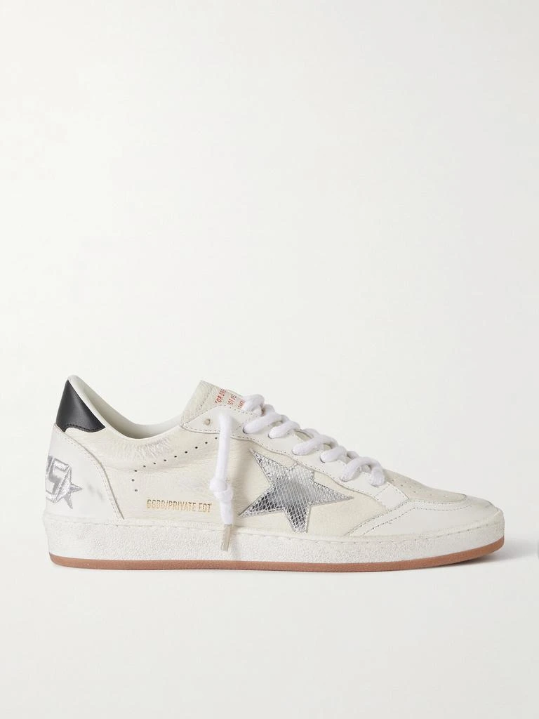 商品Golden Goose|Ball Star 仿旧金属感皮革边饰皮革运动鞋  - IT39,价格¥4889,第1张图片