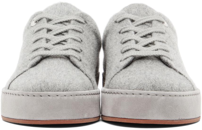 商品Loro Piana|Grey Cashmere Nuages Sneakers,价格¥8058,第4张图片详细描述