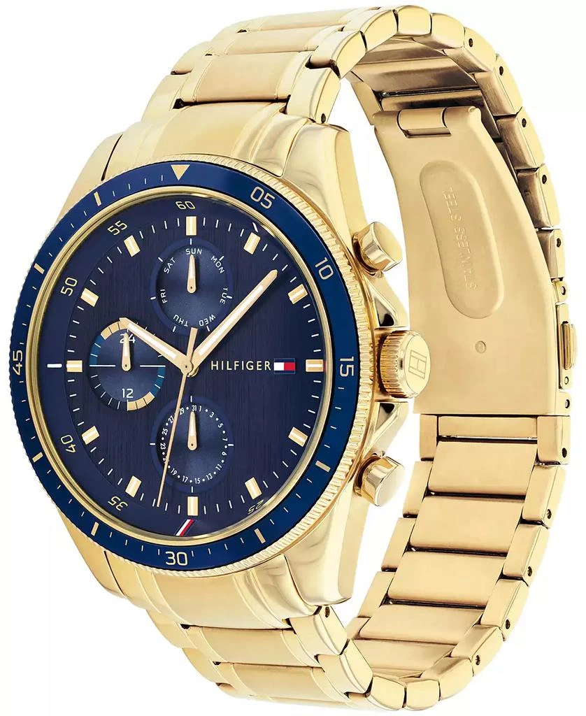 商品Tommy Hilfiger|Men's Chronograph Gold-Tone Bracelet Watch 44mm,价格¥956,第4张图片详细描述