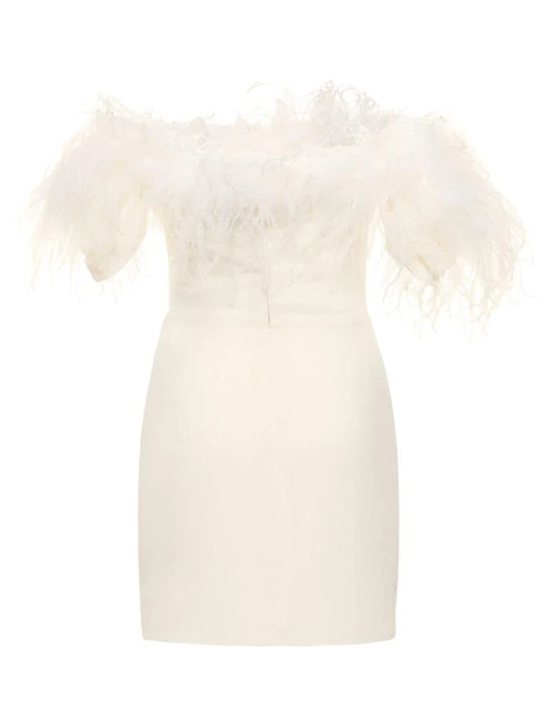 商品GIUSEPPE DI MORABITO|Georgette Mini Bustier Dress W/feathers,价格¥4546,第4张图片详细描述