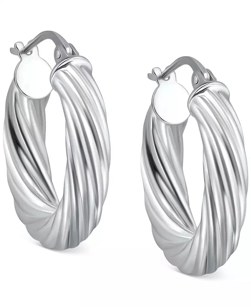 商品Giani Bernini|Wide Twist Small Hoop Earrings, 20mm, Created for Macy's,价格¥211,第3张图片详细描述