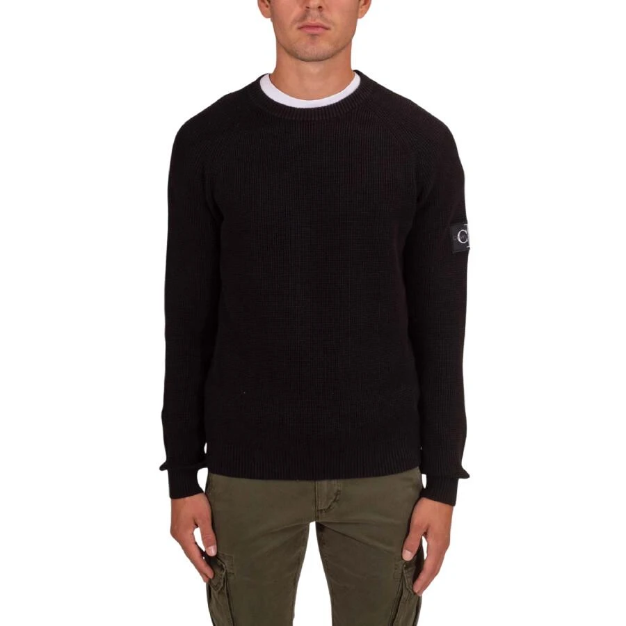 商品Calvin Klein|男士华夫格棉质徽章套头衫,价格¥308,第1张图片