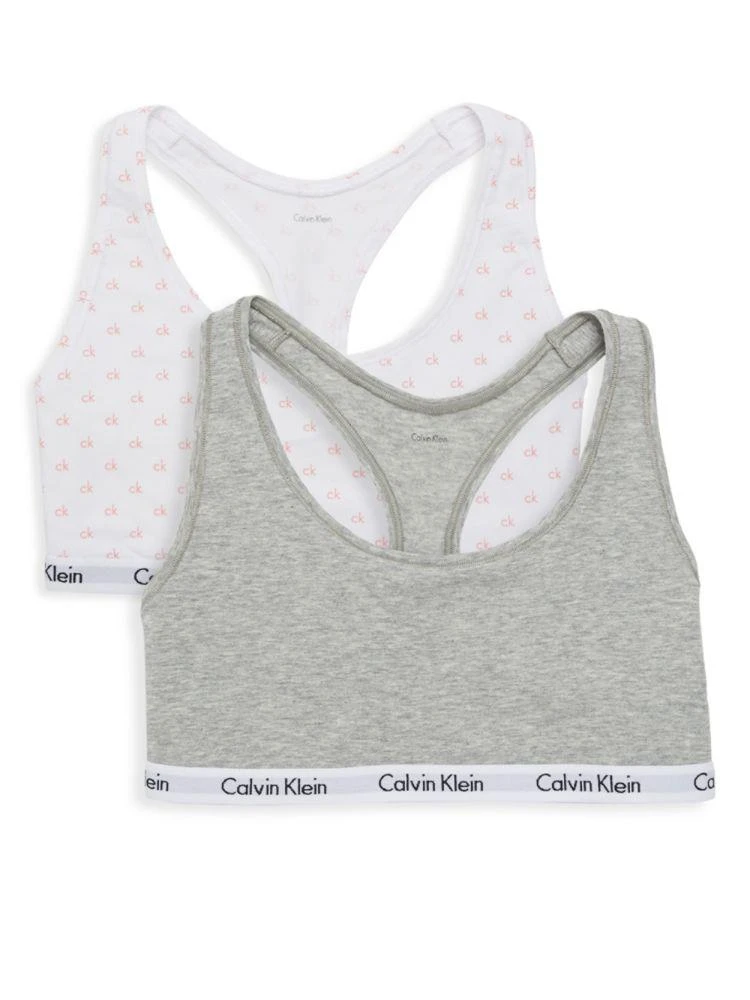 商品Calvin Klein|2-Pack Logo Strap Bralette,价格¥128,第1张图片