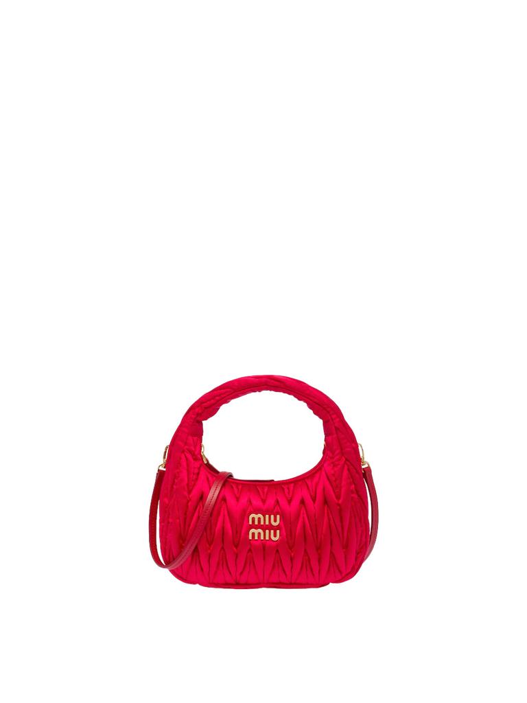 Miu Wander Matelassé Satin Mini Hobo Bag商品第1张图片规格展示