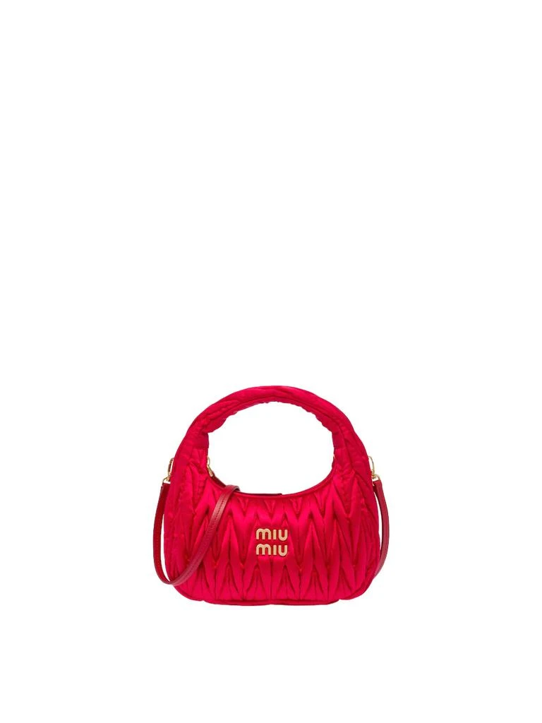 商品Miu Miu|Miu Wander Matelassé Satin Mini Hobo Bag,价格¥18324,第1张图片