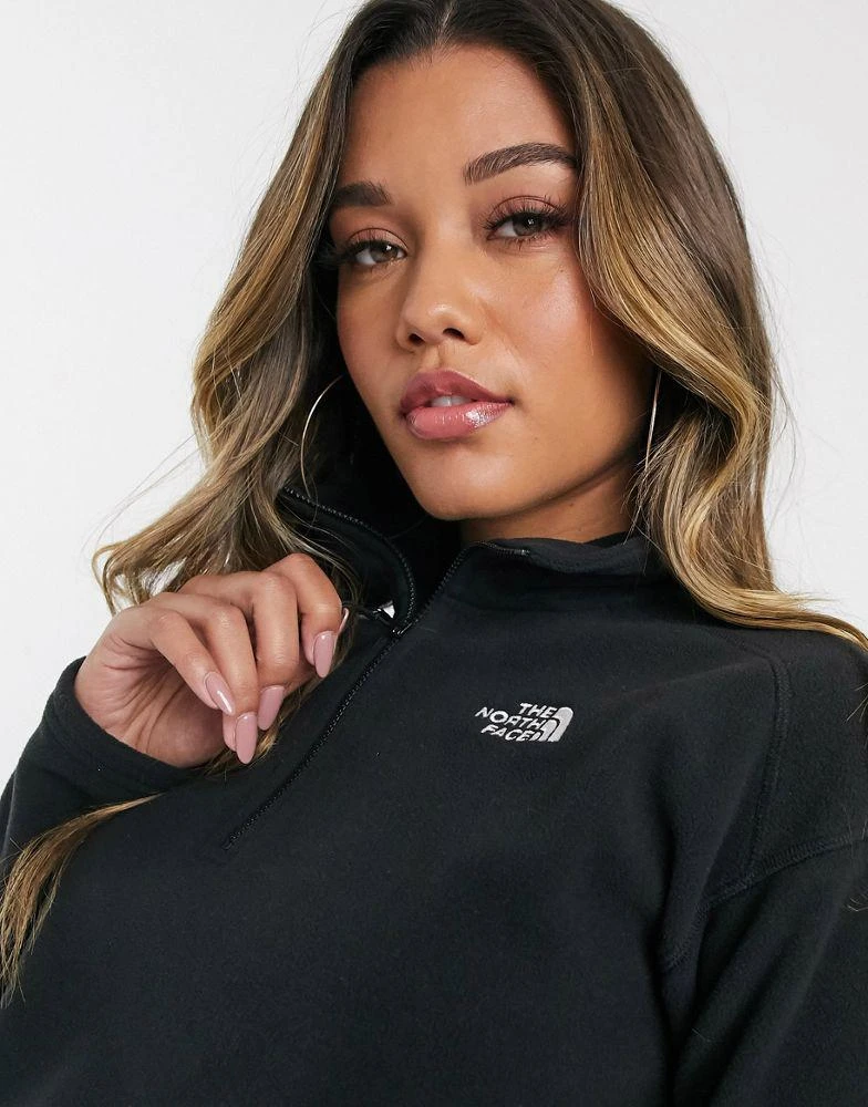 商品The North Face|The North Face 100 Glacier 1/4 zip cropped fleece in black,价格¥275,第3张图片详细描述