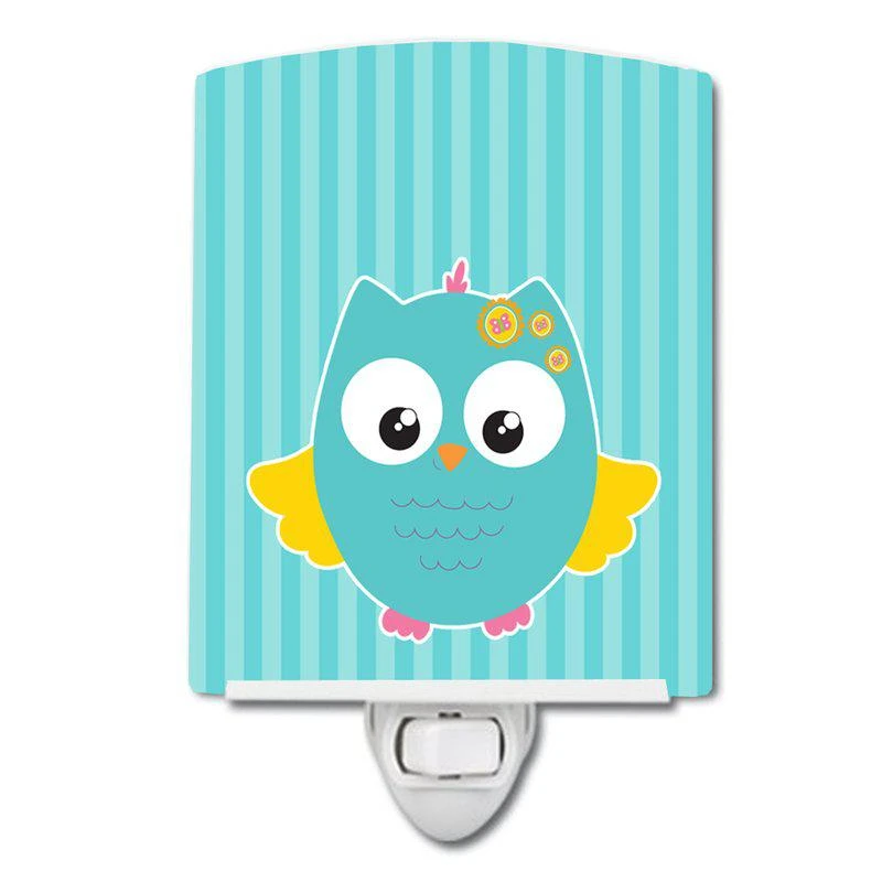 商品Caroline's Treasures|Owl and Blue Stripes Ceramic Night Light,价格¥204,第1张图片