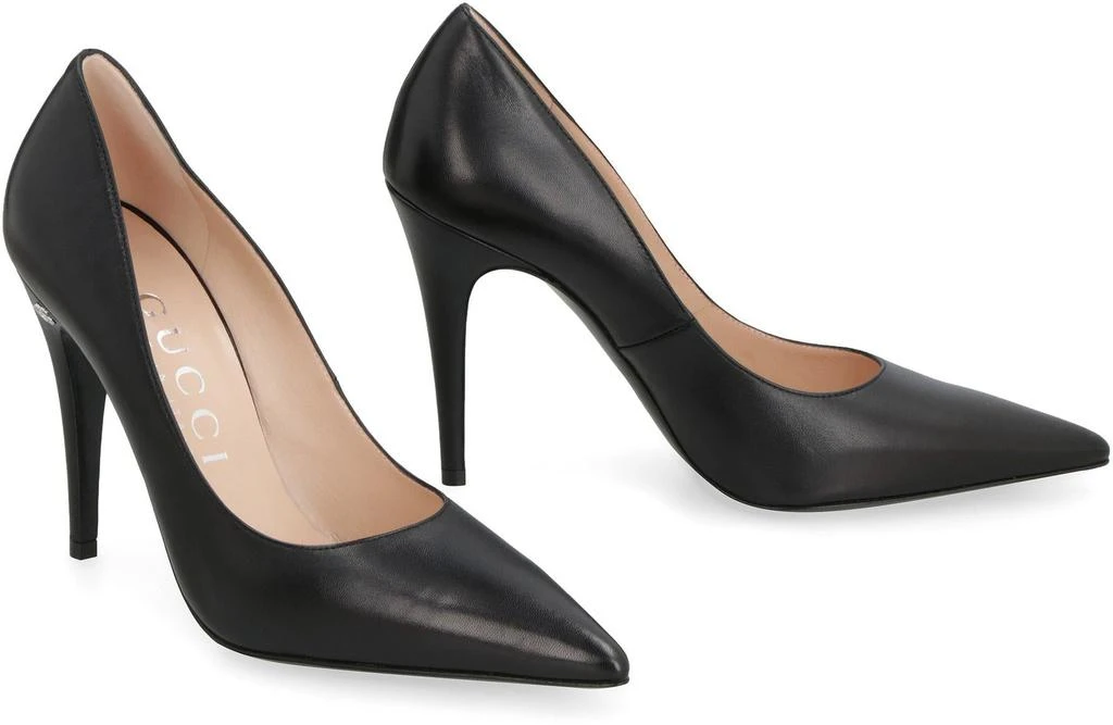 商品Gucci|GUCCI LEATHER POINTY-TOE PUMPS,价格¥4650,第3张图片详细描述