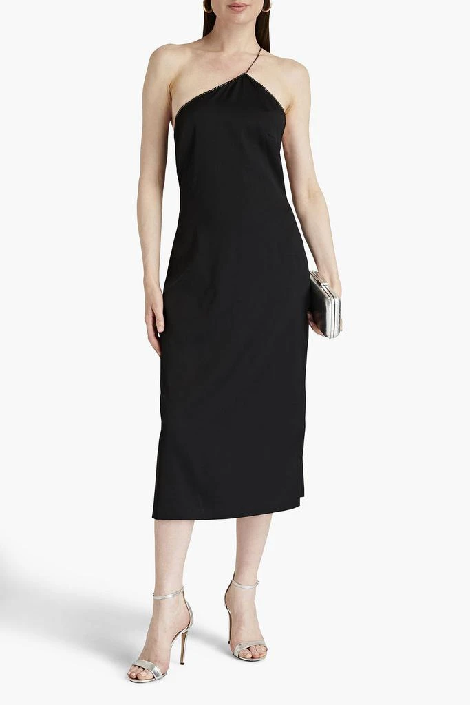商品ba&sh|Zoe one-shoulder chain-trimmed satin-crepe midi dress,价格¥383,第2张图片详细描述
