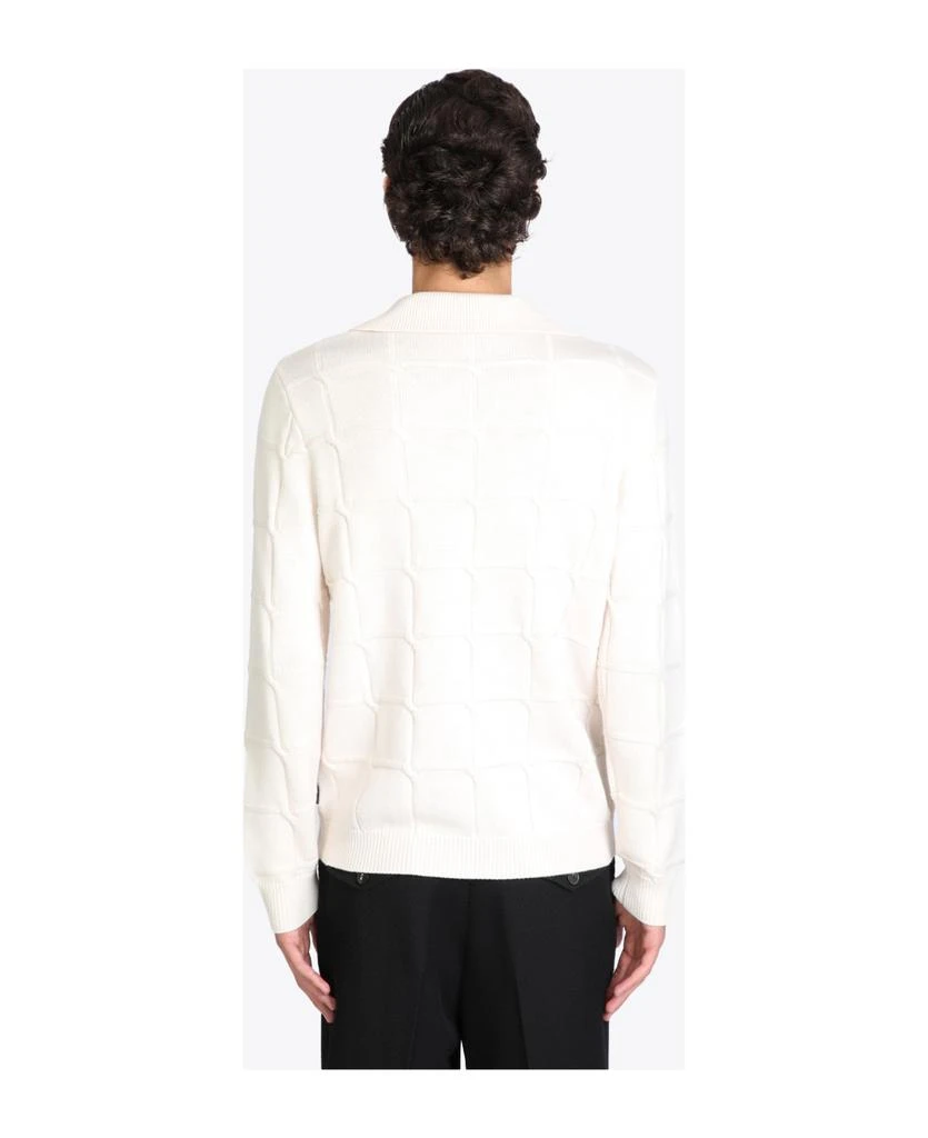 商品Emporio Armani|Pullover Off-white wool cable-knit polo sweater.,价格¥1835,第2张图片详细描述