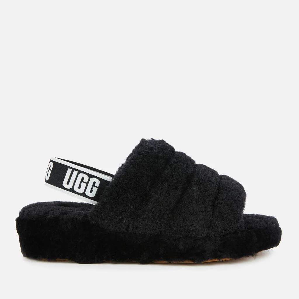 商品UGG|UGG Women's Fluff Yeah Slippers - Black,价格¥570,第1张图片